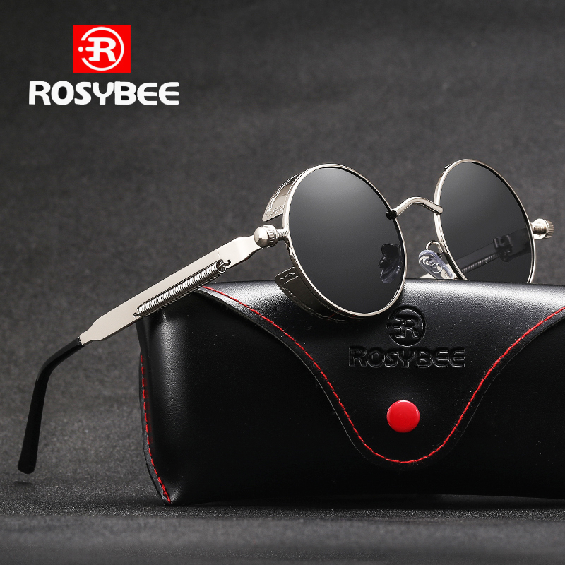 Vintage Fashion Brand Names - ROSYBEE ยี่ห้อรอบโลหะแว่นตากันแดด Steampunk ผู้ชายแฟชั่นแว่นตา Retro Vintage