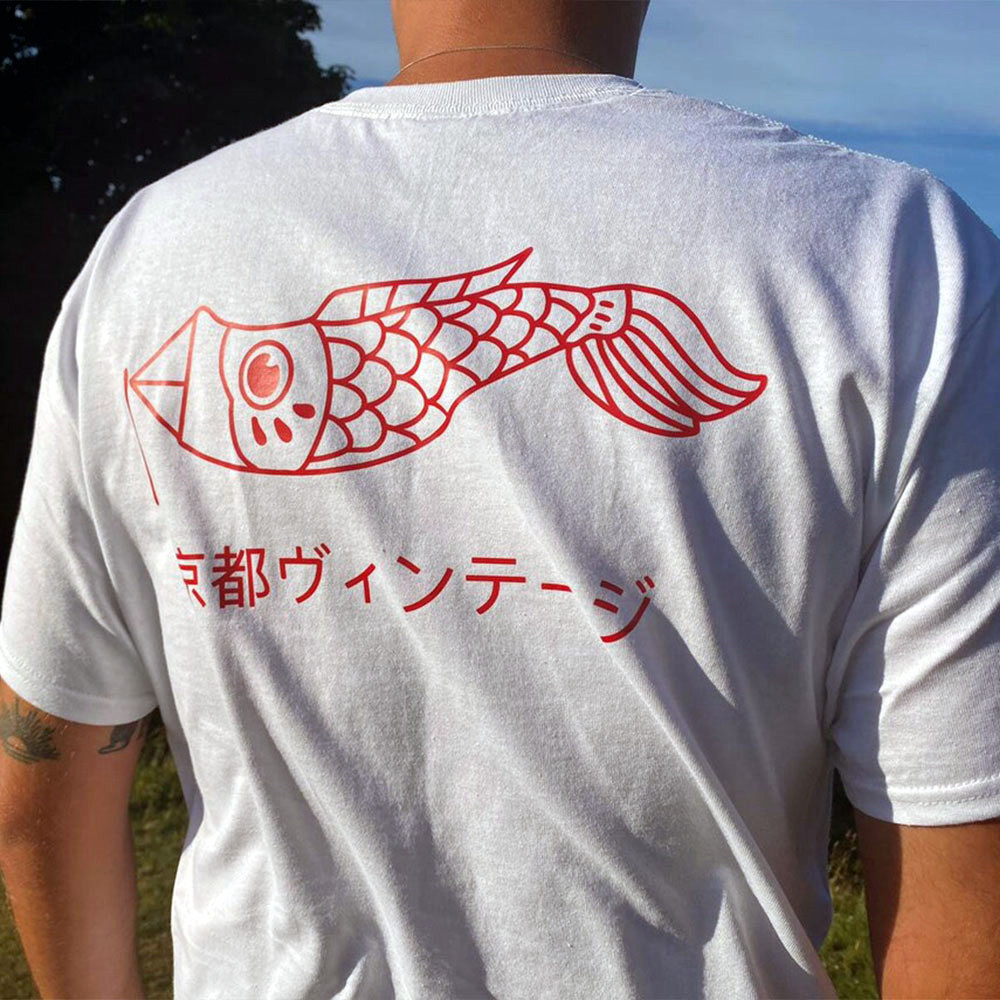 Vintage Fashion Kyoto - KYOTO เสื้อยืดพิมพ์ลายยูนิเซ็กซ์สไตล์วินเทจสีขาวแขนสั้นผ้าฝ้ายเสื้อท่อนบนแฟชั่นฤดูร้อนเสื้อเชิ้ตลายกราฟฟิกสไตล์ฮาราจูกุ
