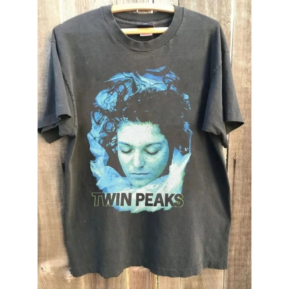 Vintage Fashion Tv - เสื้อยืดพิมพ์ลายธีมภาพยนตร์สยองขวัญ ละครโทรทัศน์ Twin Peaks เสื้อยืดฤดูร้อนใหม่สไตล์วินเทจลำลองและแฟชั่น เสื้อยืดหลวมๆ