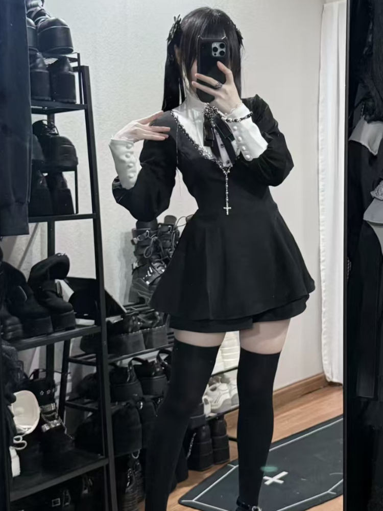 ชุดเดรสสไตล์โกธิควินเทจญี่ปุ่น - Vintage Fashion Retro Outfit บทวิจารณ์และราคา