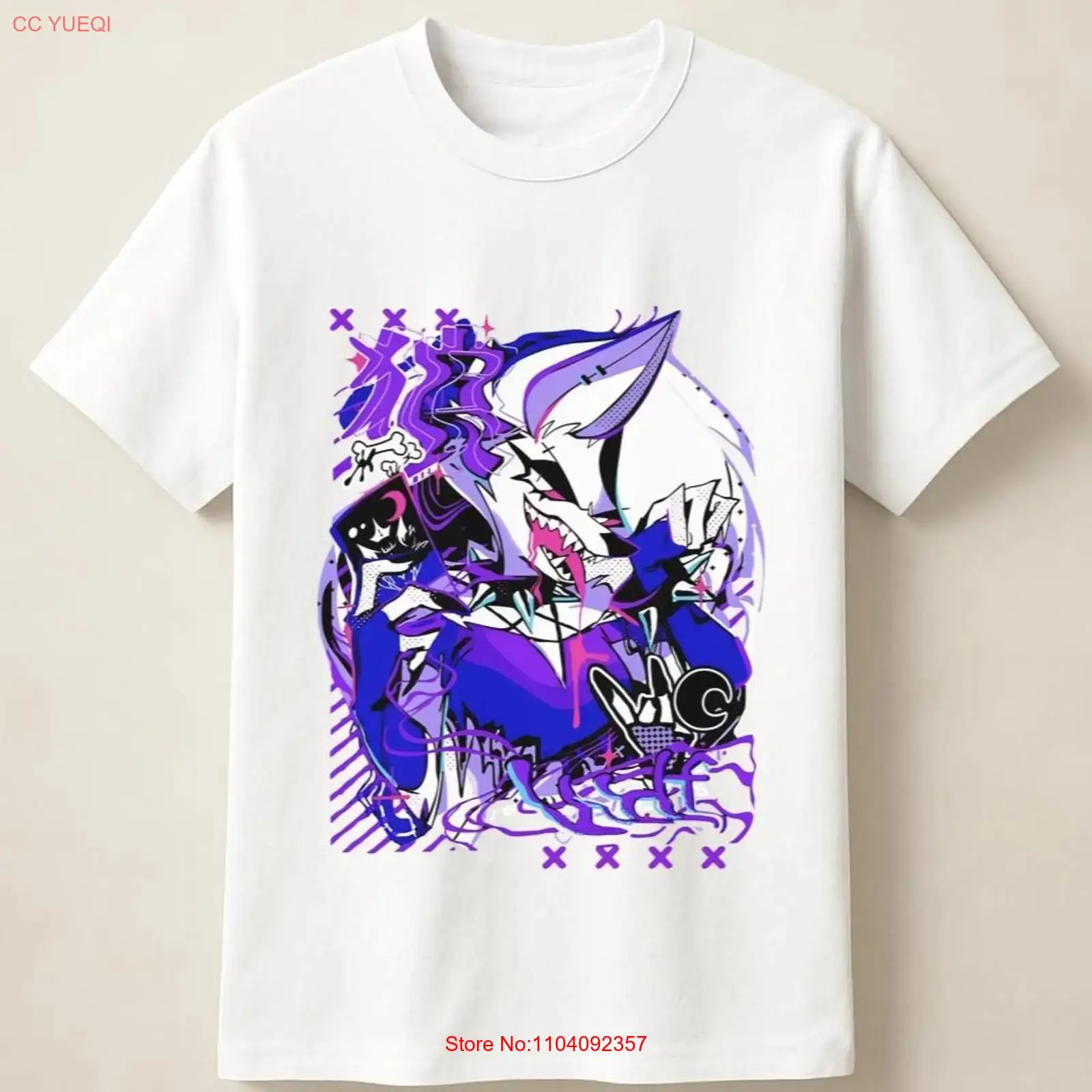 เสื้อยืดลายกราฟฟิตี้หมาป่าอนิเ - Vintage Fashion Art บทวิจารณ์และราคา