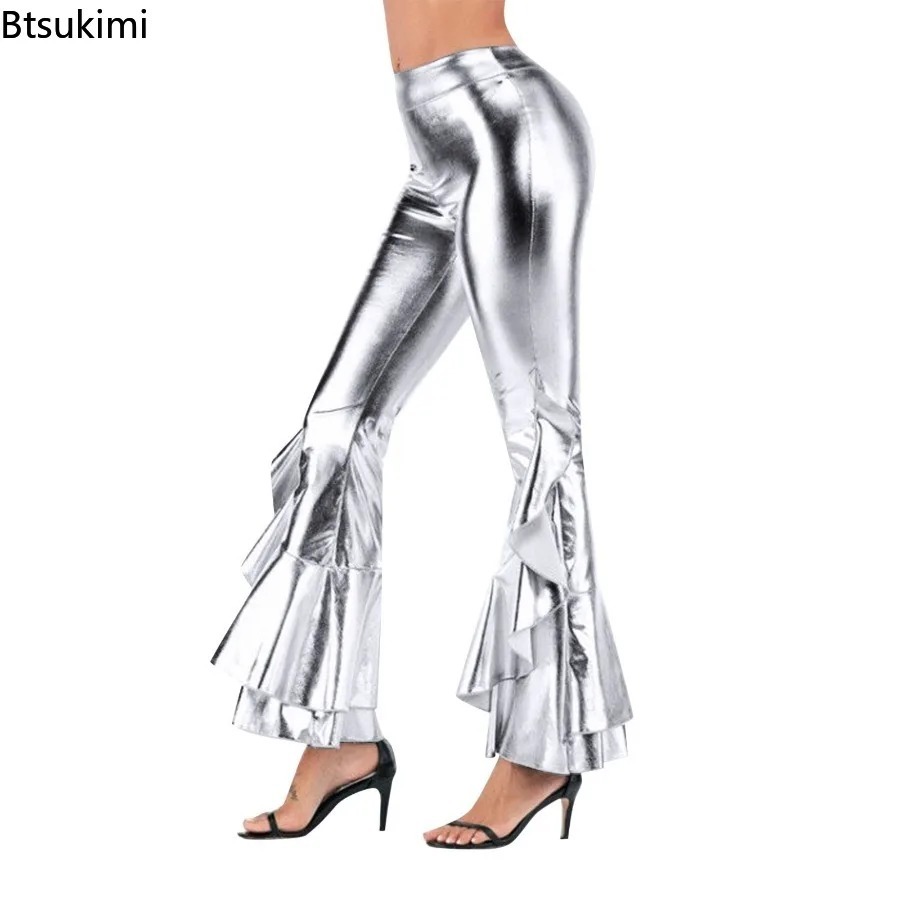 กางเกงขาบานผู้หญิงแบบมันเงา แต - Wide Leg Trouser 70S บทวิจารณ์และราคา
