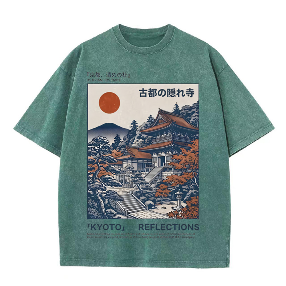 เสื้อยืดลายกราฟิกวิววัดเก่าเมื - Vintage Fashion Kyoto บทวิจารณ์และราคา