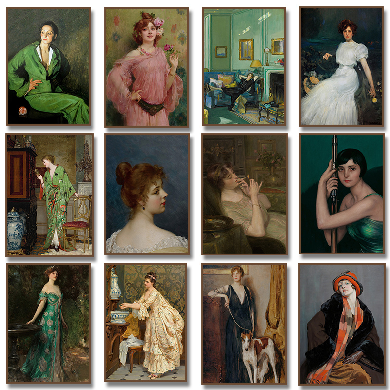 ภาพพิมพ์ผ้าใบสไตล์วินเทจ ภาพวา - Vintage Fashion Art บทวิจารณ์และราคา