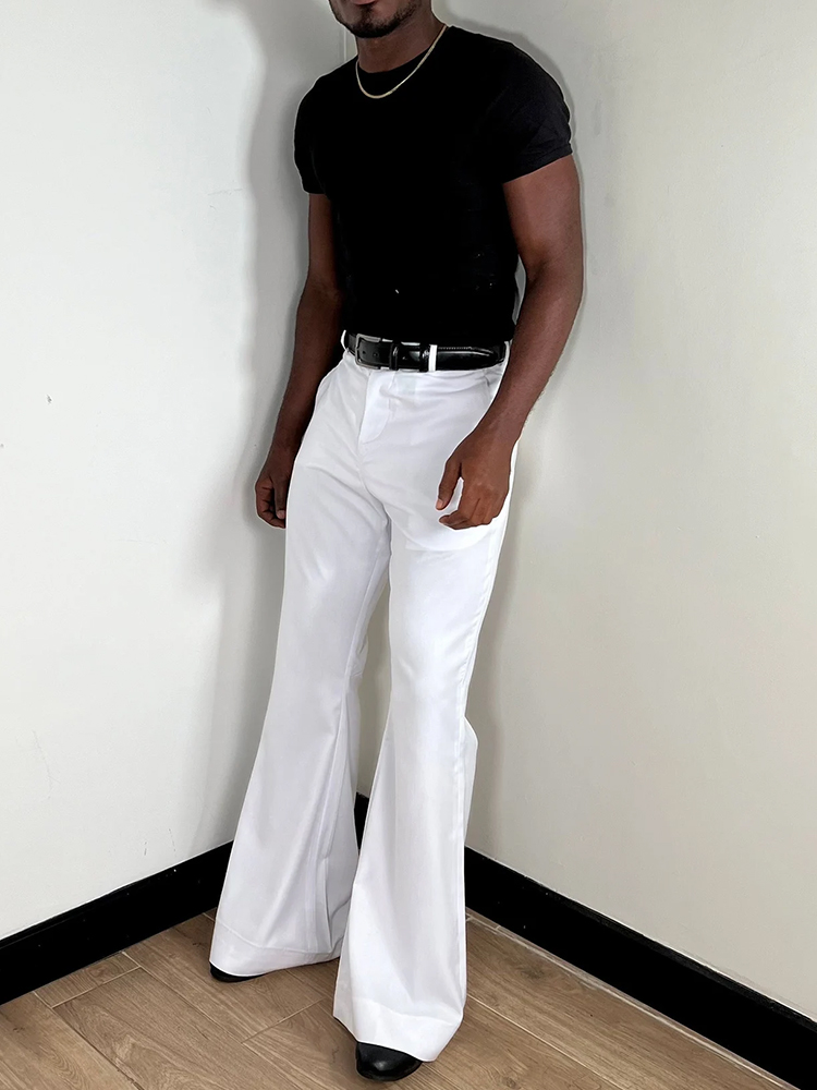สไตล์กระดิ่งด้านล่าง Mens SLIM - Wide Leg Trouser 70S บทวิจารณ์และราคา