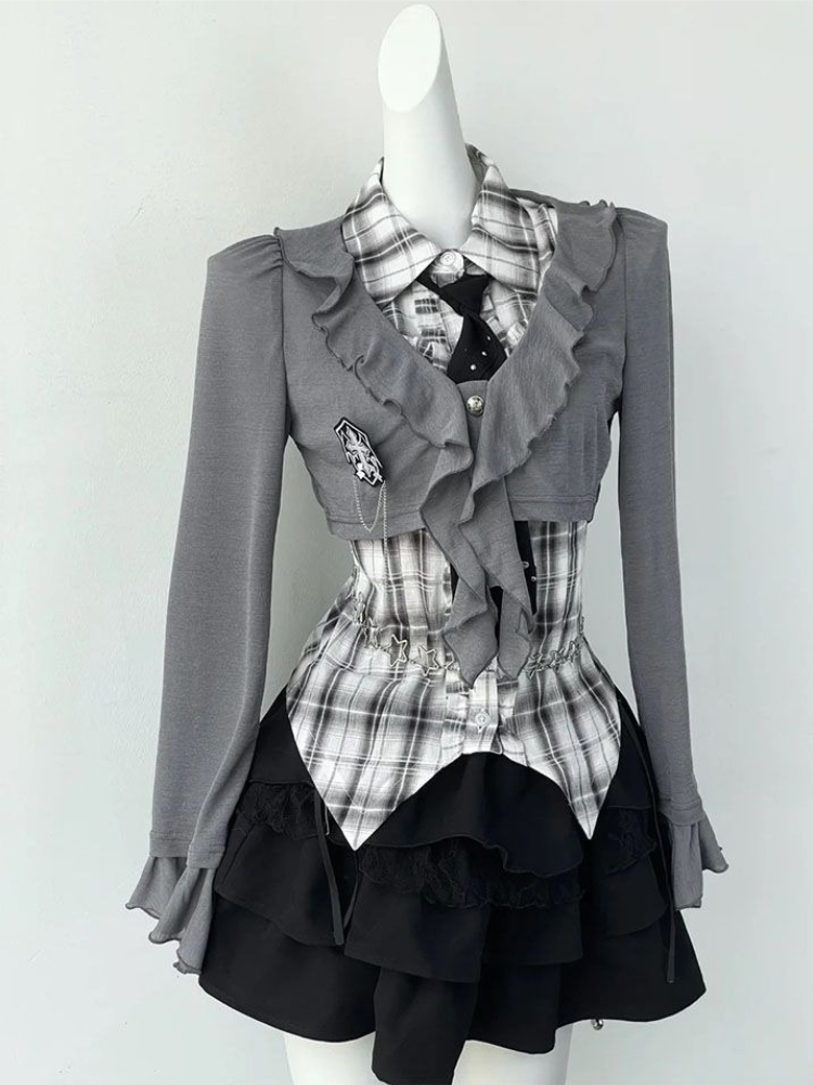 แฟชั่นฮาราจูกุ สไตล์สลิม กอธิค - Vintage Fashion Retro Outfit บทวิจารณ์และราคา