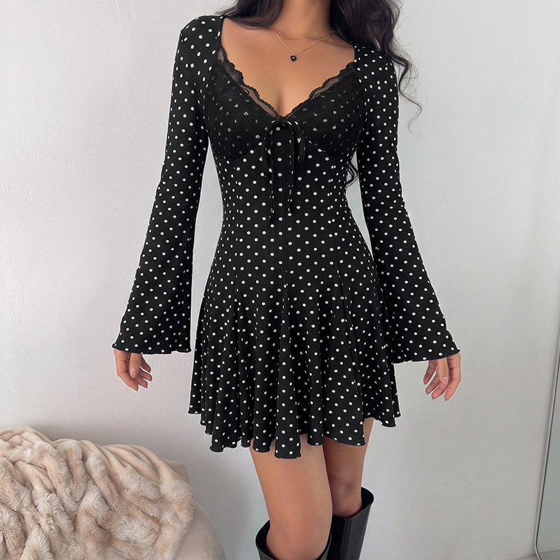 เดรสสั้นผู้หญิงสไตล์วินเทจ ลาย - Vintage Fashion Retro Outfit บทวิจารณ์และราคา